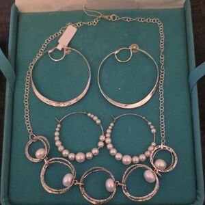 Elegant Silver and Pearl Jewelry Set. Never Worn